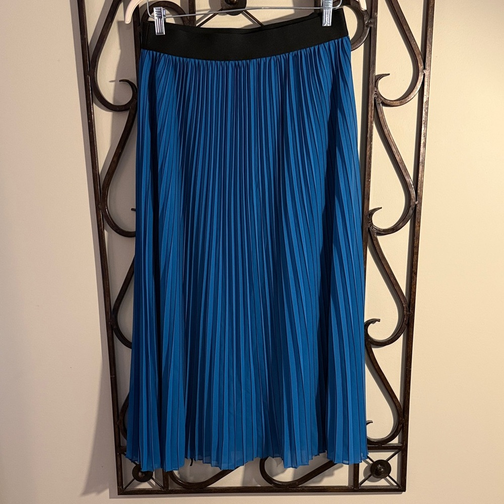 Chico's Black and Dark Turquoise A-Line Skirt - Size L/12